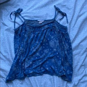 blue spaghetti strap top